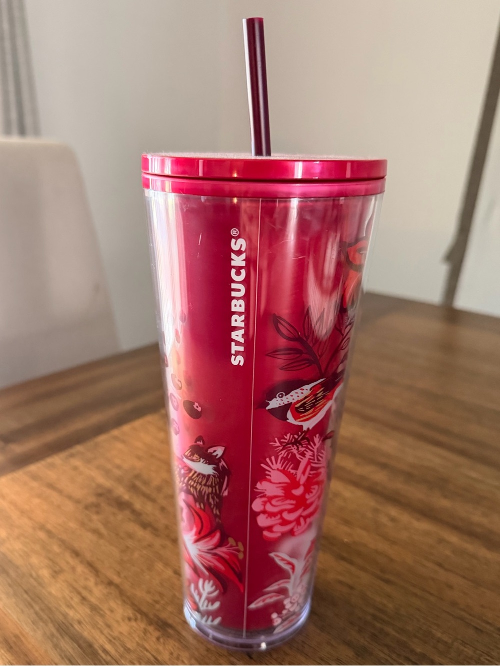 Starbucks 24oz Acrylic Tumbler – Pink Winter Floral